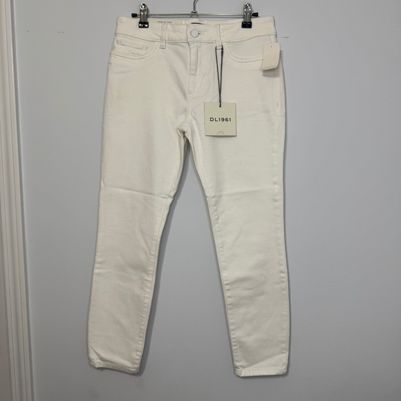 DL1961 Florence Cropped Skinny Jeans White Porcelain Size 28 NWT - Picture 1 of 14